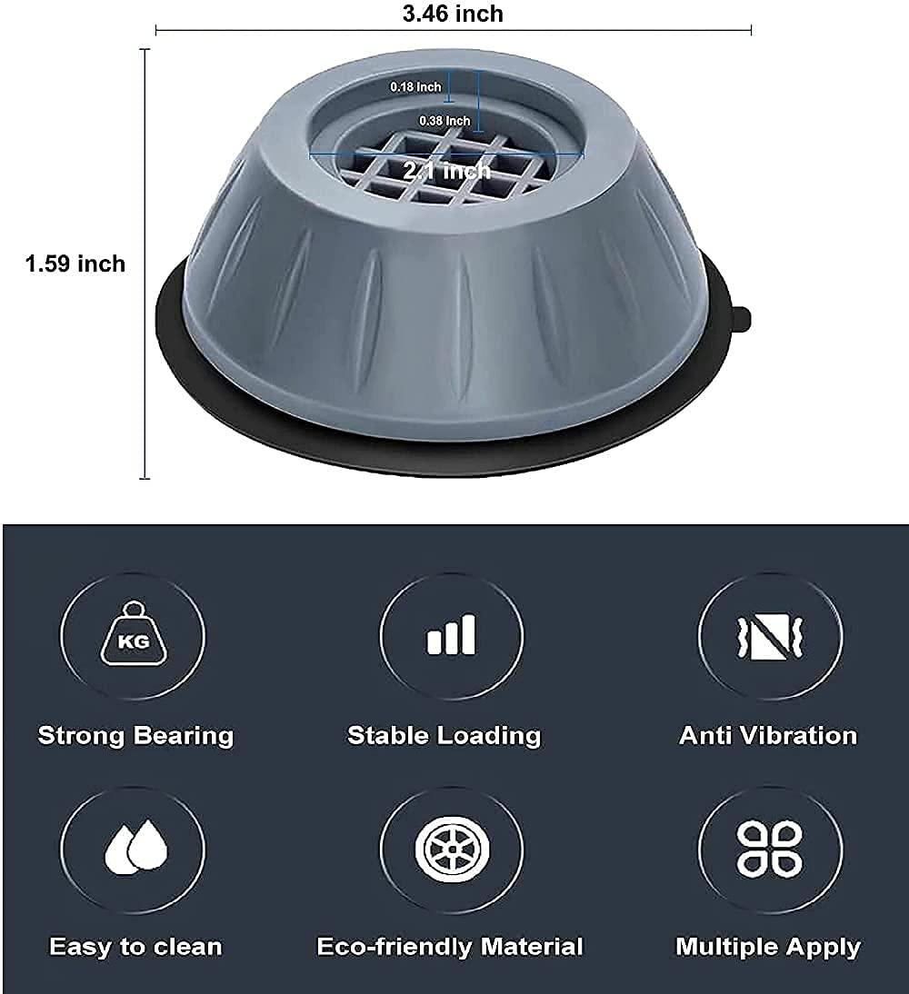 Anti-Vibration Pads for Washing Machine & Furniture (Set of 4)