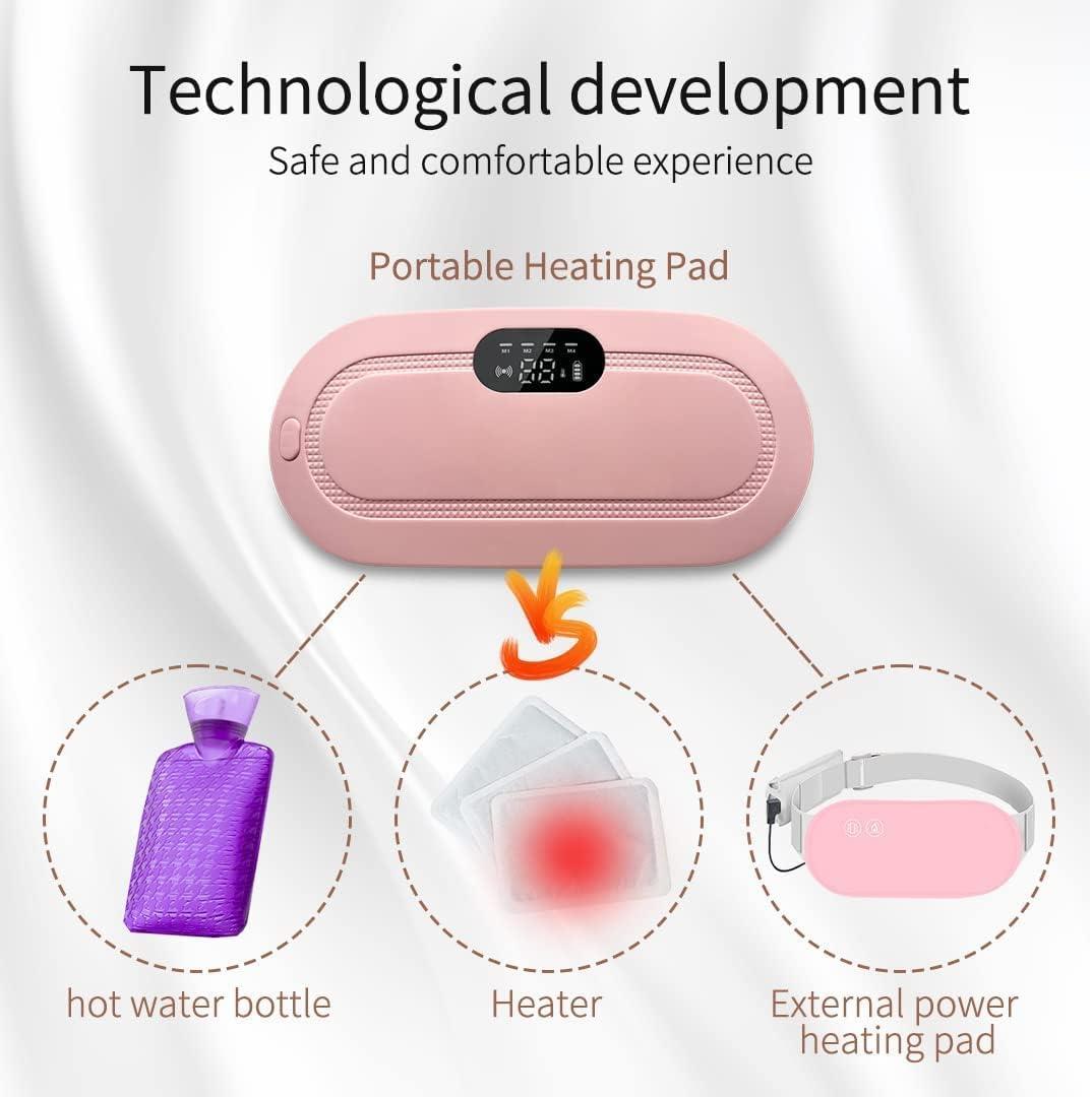 Period Cramp Relief Massager & Heating Pad, Rose