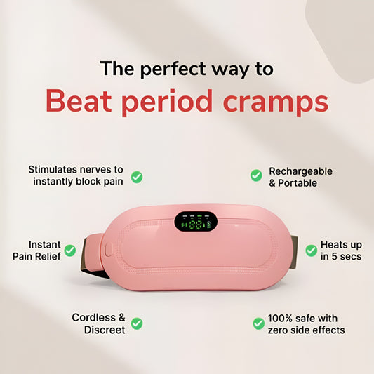 Period Cramp Relief Massager & Heating Pad, Rose